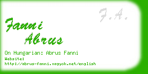 fanni abrus business card